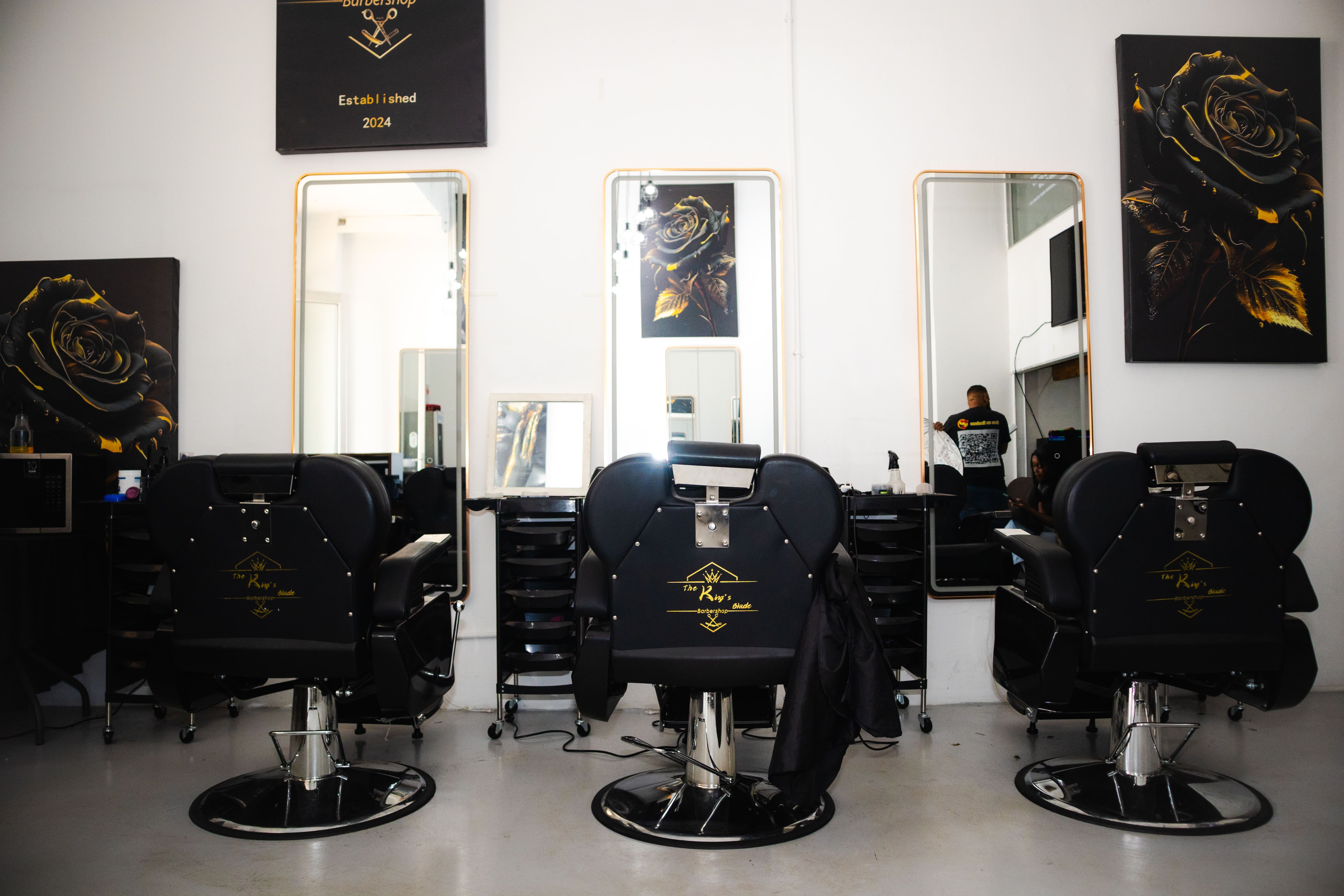 Interior of King's Blade Barbershop